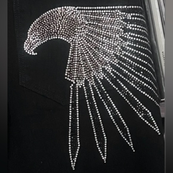 Deadstock silver dagger
 Black Jeans with White studded eagle Detailing - Picture 6 of 7
